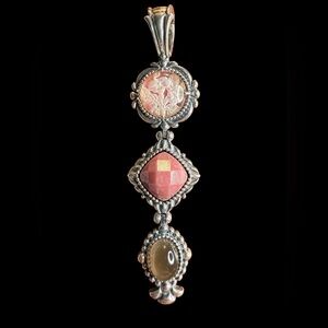 Carolyn Pollack Relios Sterling Silver Multi Stone Enhancer Pendant